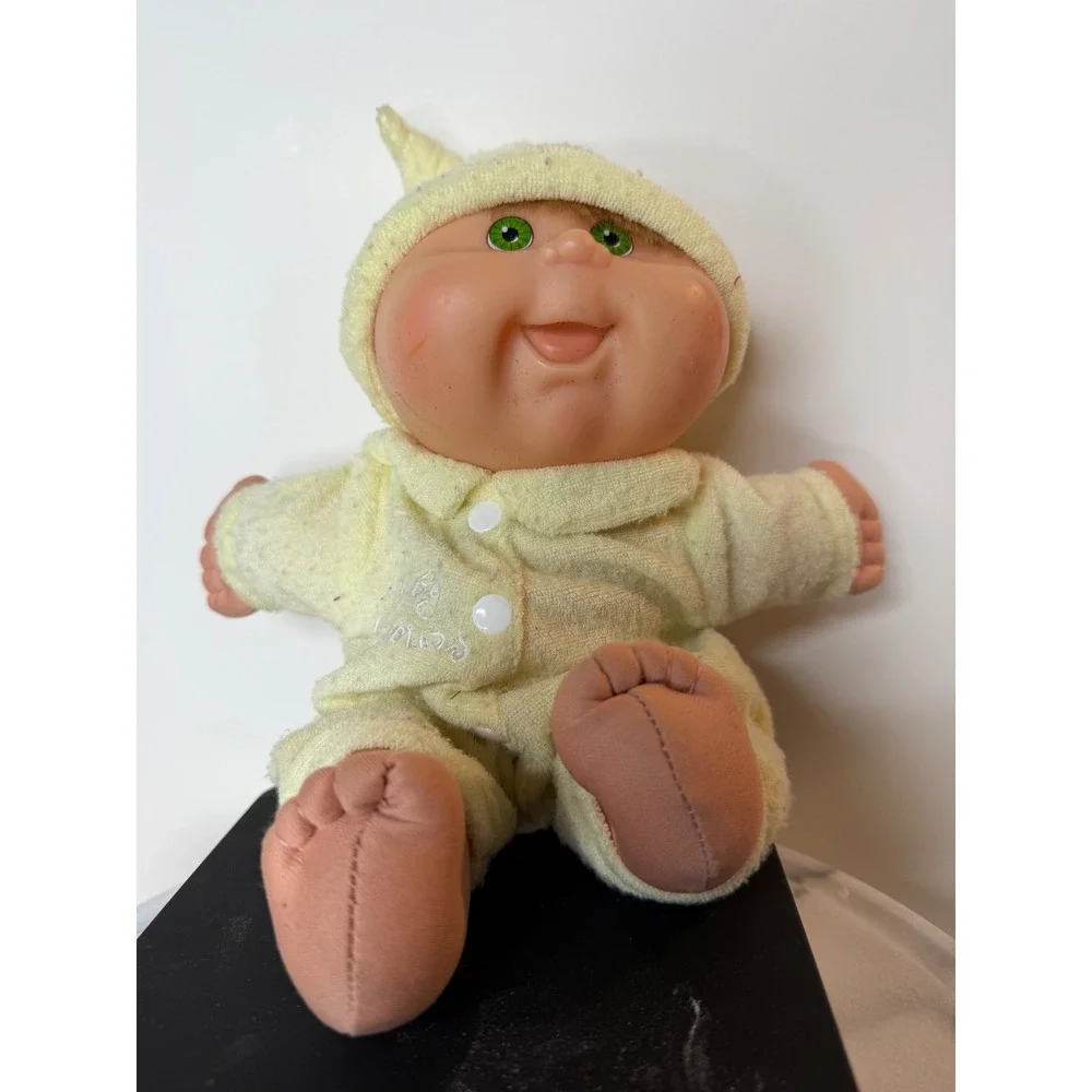Cabbage Patch Kids Play Along 2004 Baby Doll Green Eyes Yellow Pajamas PA-5 N